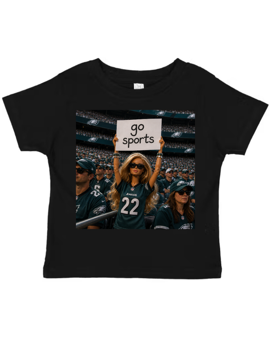 Custom “Go Sports” Football Doll Tee (Kids)