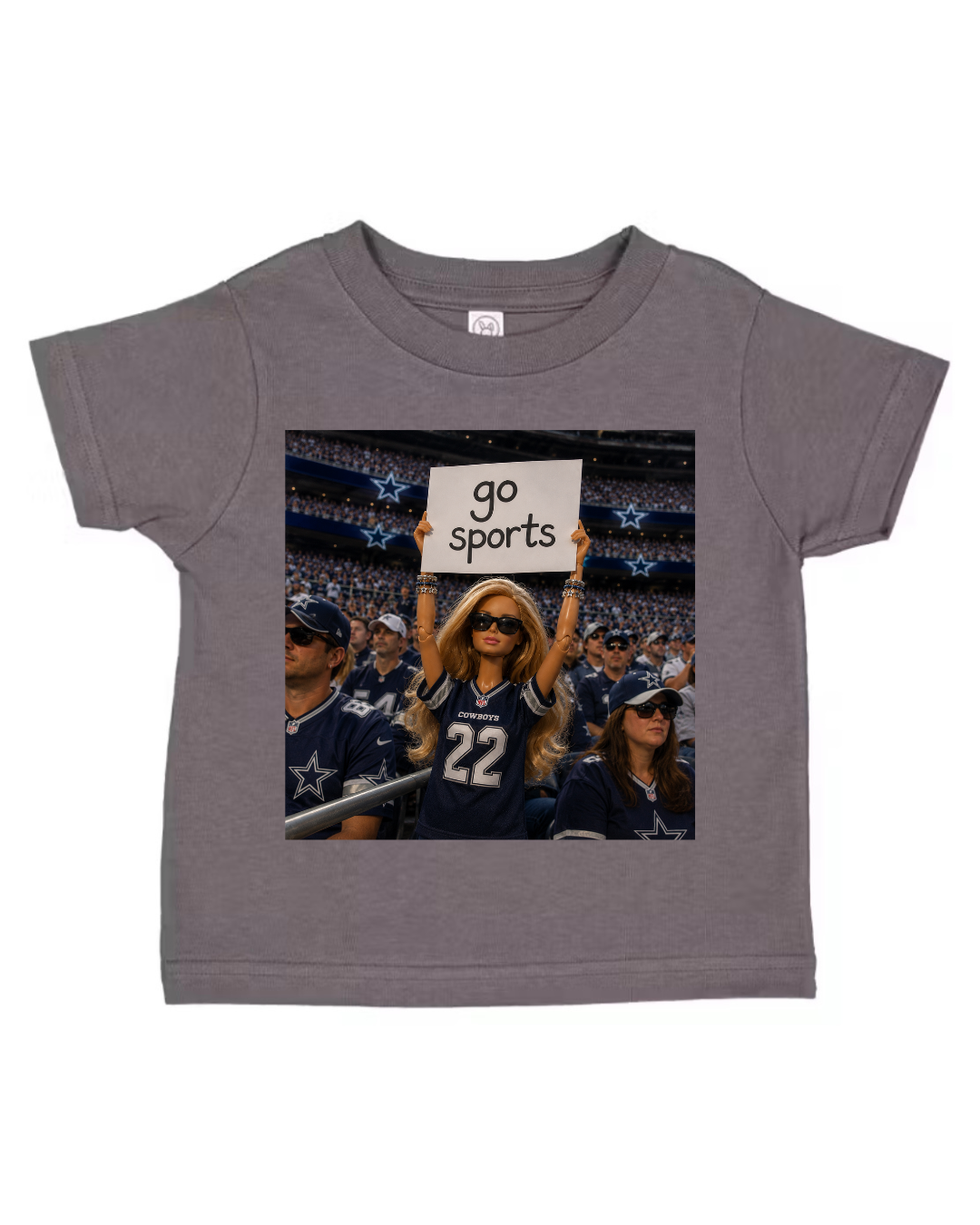 Custom “Go Sports” Football Doll Tee (Kids)