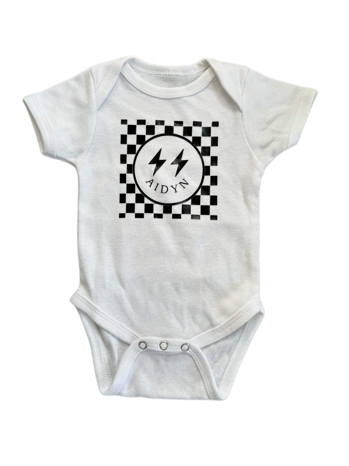 Checkerboard Smiley Name (Kids Tee)