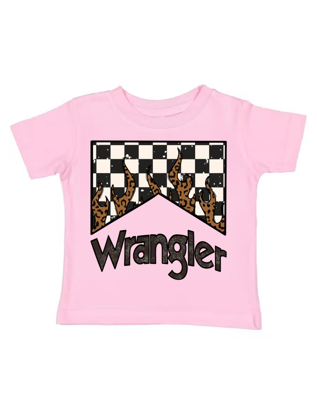 Checkered Wrangler Cheetah Flame Tee (Kids)