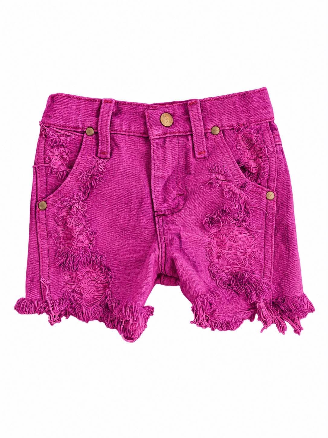 Pink Cowboy Cut Wrangler Shorts (Boys & Girls)