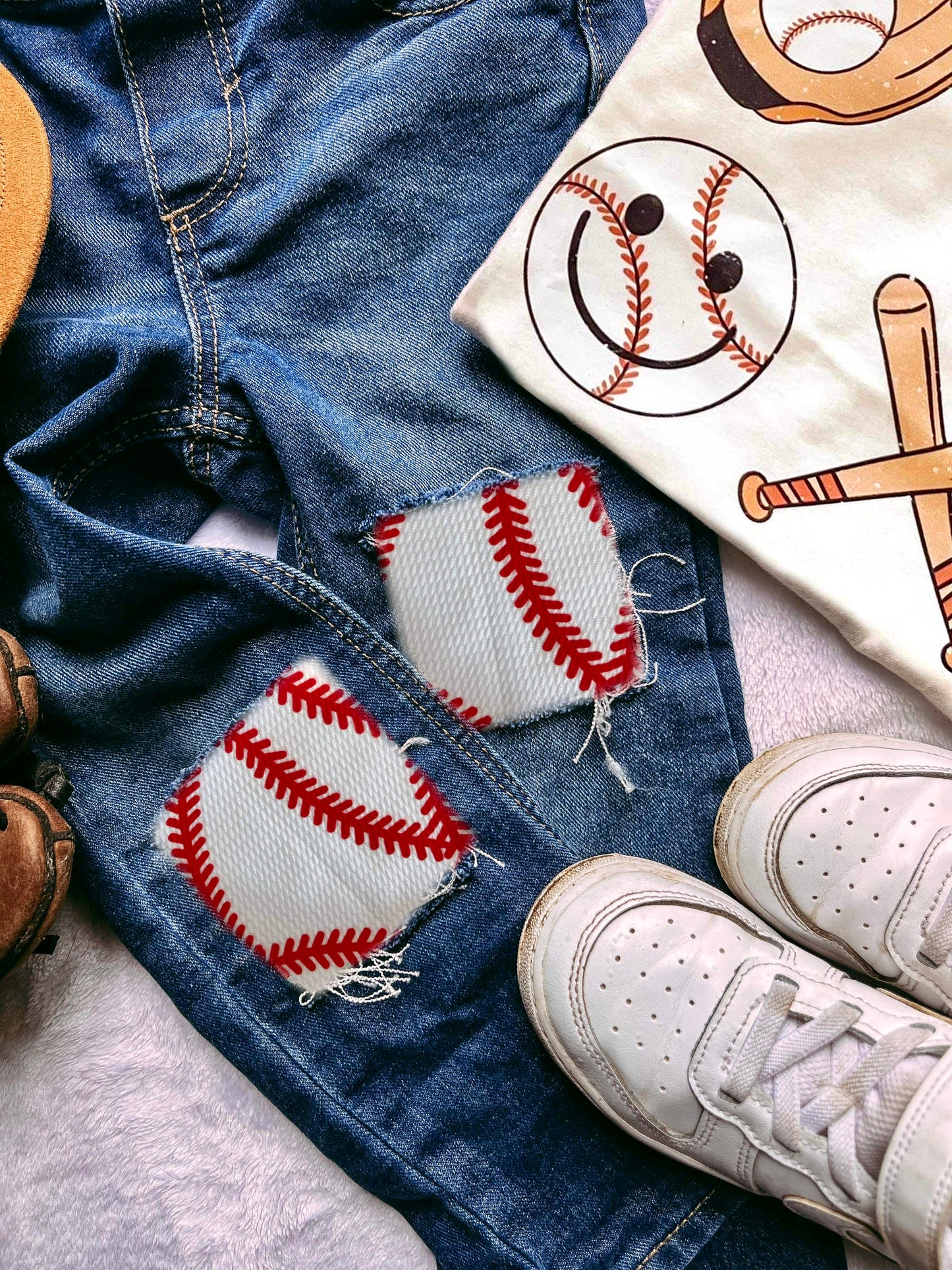 Life’s a Pitch ⚾️ Patched Denim (Girls&Boys)