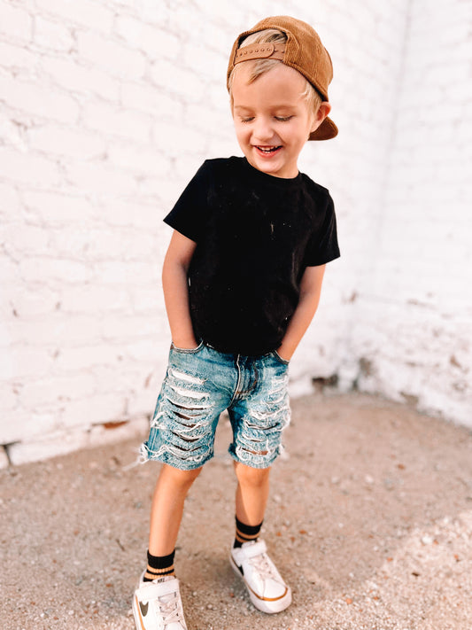 Brook’s Bleach Wash Shorts (Boys & Girls)